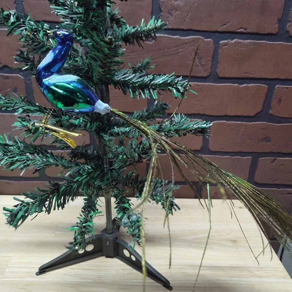 Peacock Clip On Tree Ornament